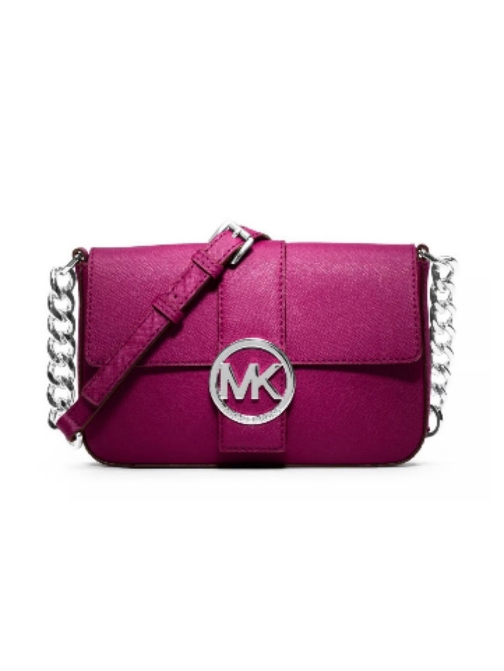 Michael Kors small Fulton hot pink fuschia crossbody bag